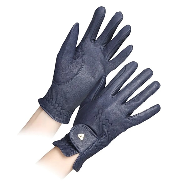 Aubrion Dam/Dam Läder Ridhandskar XS Marinblå Navy XS