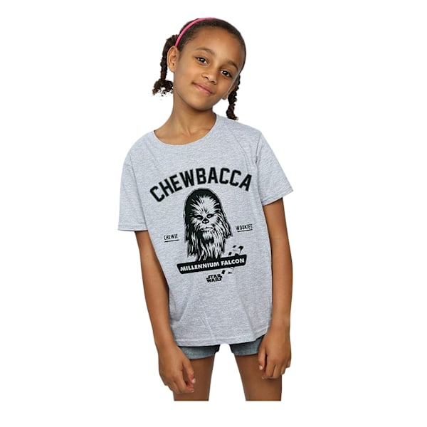 Star Wars Girls Collegiate Chewbacca T-shirt 5-6 år Sports G Sports Grey 5-6 Years