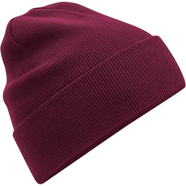 Beechfield Unisex Vuxen Original Cuffed Ekologisk Bomulls Mössa O Burgundy One Size