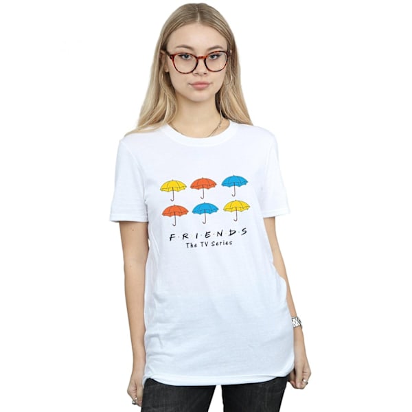 Friends Dam/Damer Färgade Paraplyer Bomull Boyfriend T-Shirt White 3XL