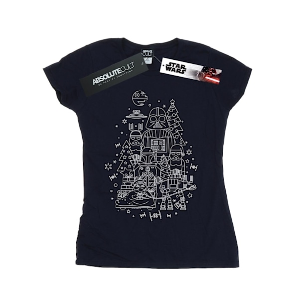 Star Wars Dam/Damer Jul Bomull T-shirt M Marinblå Navy Blue M