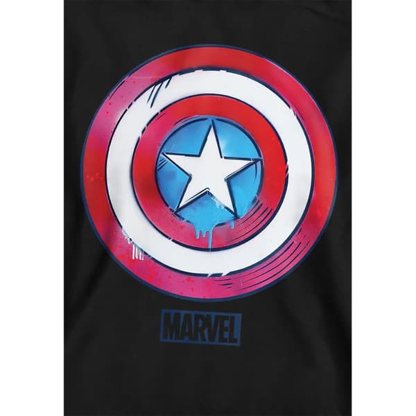 Captain America Barn/Kids Drip Shield Pull Over Hoodie 9-1 Black 9-11 Years