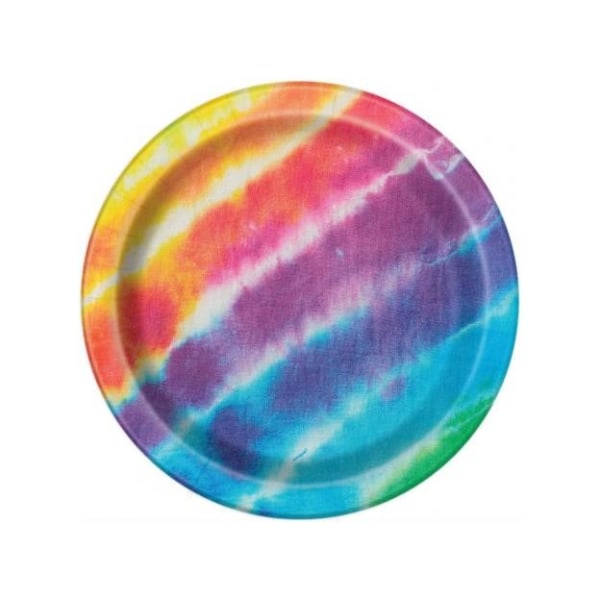 Unika Party Tie Dye Rainbow Party-tallrikar (paket med 8) One Size Multicoloured One Size