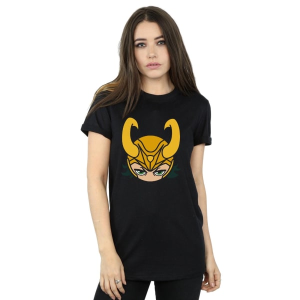 Marvel Dam/Damer Loki Närbild Bomull Pojkvän T-shirt 3XL Black 3XL