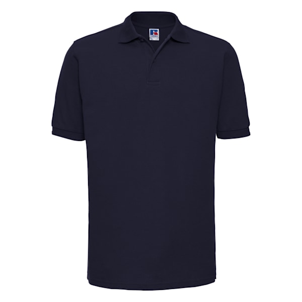 Russell Herr Poloshirt mit Rippkragen und -manschetten, Kurzarm, 3XL F French Navy 3XL