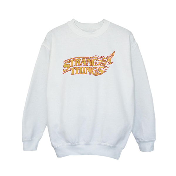 Netflix Boys Stranger Things Logo Breaking Sweatshirt 7-8 år White 7-8 Years