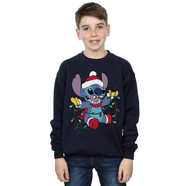 Disney Boys Lilo And Stitch Julbelysning Sweatshirt 5-6 År Navy Blue 5-6 Years