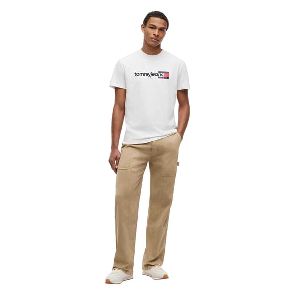 Tommy Jeans Herr Logotyp T-shirt S Ecru Ecru S