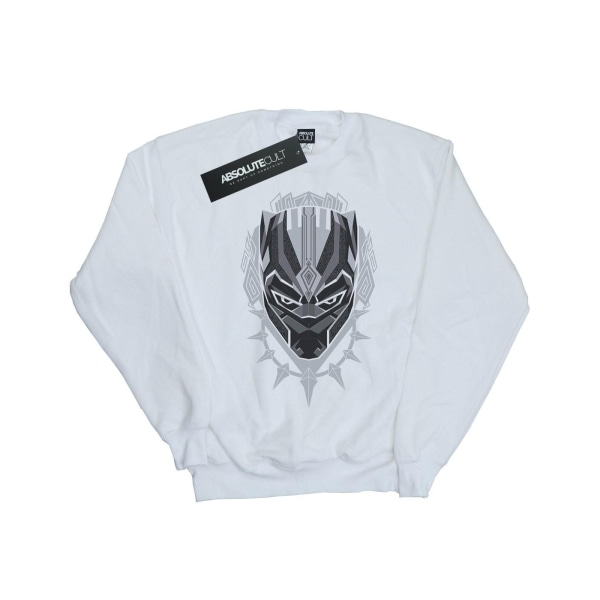 Marvel Boys Black Panther Head Sweatshirt 9-11 år Vit White 9-11 Years