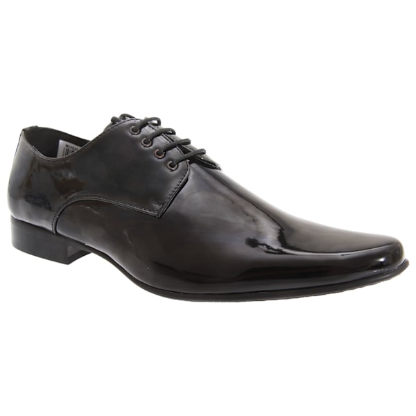 Goor herr patentläder snörskor mejsel tå Gibson dress skor Black Patent 6 UK