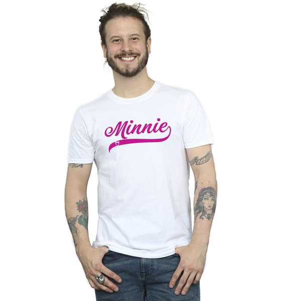 Disney Herr Minnie Mouse Logotyp T-shirt S Vit White S