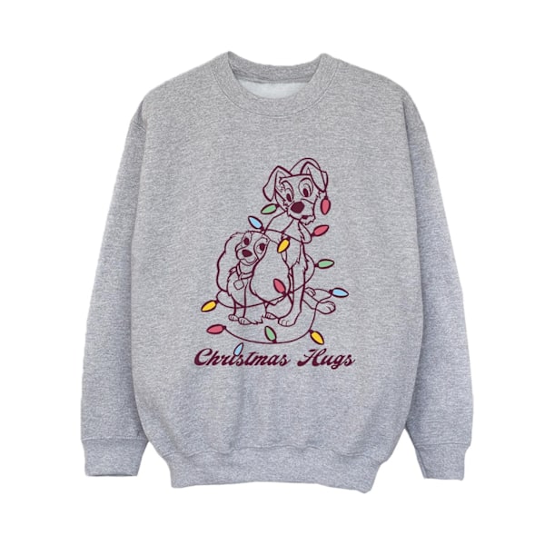 Disney Boys Lady And The Trump Christmas Hugs Sweatshirt 7-8 Ye Sports Grey 7-8 Years