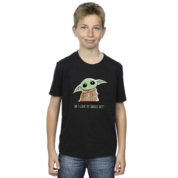 Star Wars Boys The Mandalorian Grogu Snacks Meme T-Shirt 7-8 år Black 7-8 Years