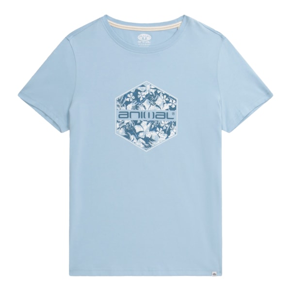 Animal Womens/Ladies Carina Hexagon Organic Logo T-Shirt 10 UK Pale Blue 10 UK