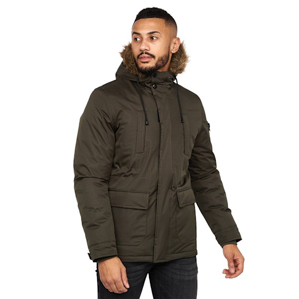 Crosshatch Parkmoore Parka för män XL Mörk Olivgrön Dark Olive XL