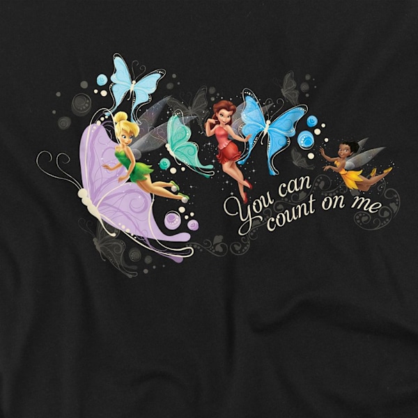 Disney Fairies Unisex Vuxen You Can Count On Me Tingeling & R Black XXL