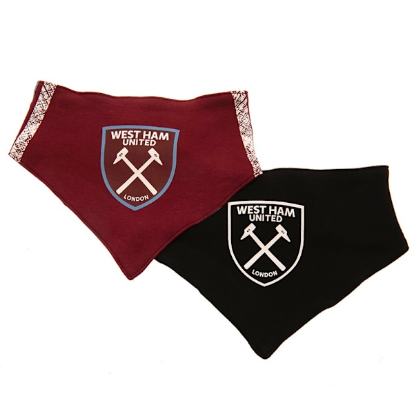 West Ham United FC Baby Crest Bibs (2-pack) One Size Maroon/ Maroon/Black One Size