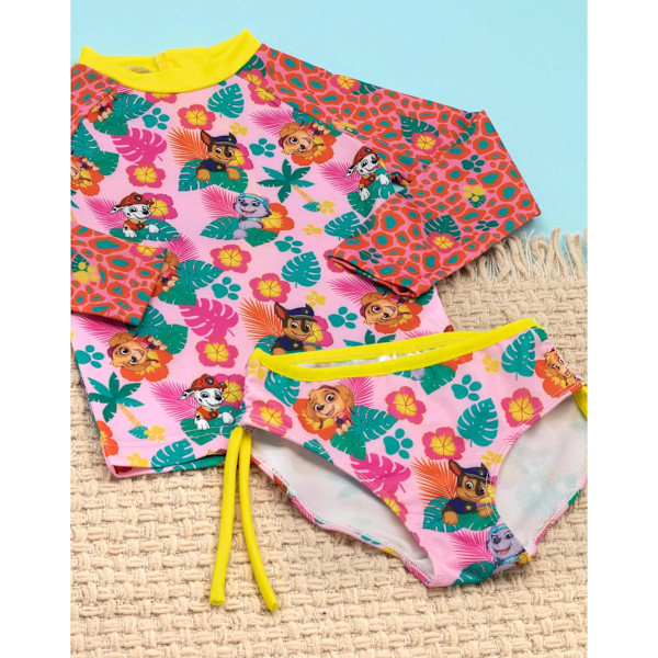 Paw Patrol Flickor Tvådelad Baddräkt 18-24 Månader Rosa/Grön Pink/Green 18-24 Months