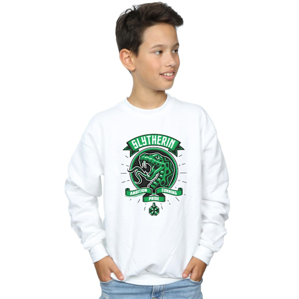Harry Potter Pojkar Slytherin Toon Crest Sweatshirt 12-13 År W White 12-13 Years