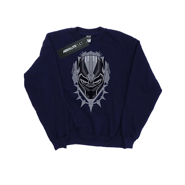 Marvel Herr Svart Panther Huvud Sweatshirt 3XL Marinblå Navy Blue 3XL