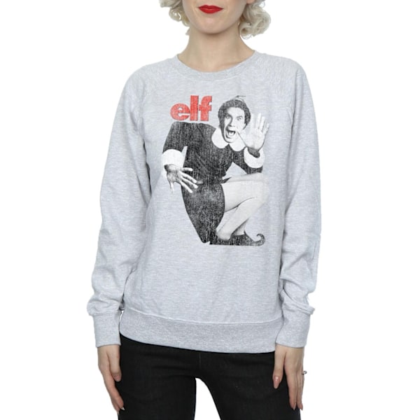 Elf Dam/Damer Mono Distressed Poster Sweatshirt M Sports Grå Sports Grey M