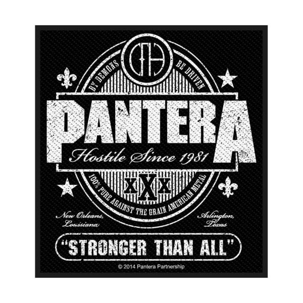 Pantera Stronger Than All vävd patch One Size svart/vit Black/White One Size