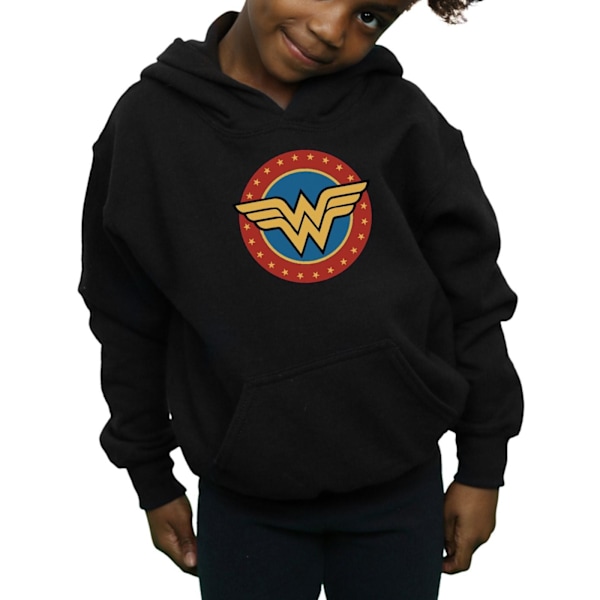 Wonder Woman Girls Logo Hoodie 12-13 år Svart Black 12-13 Years