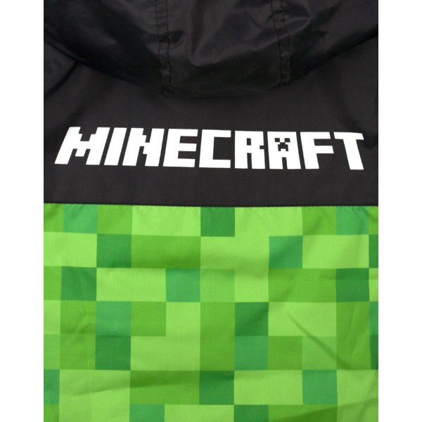 Minecraft Boys Creeper Hooded Waterproof Jacket 7-8 Years Green Green/Black 7-8 Years