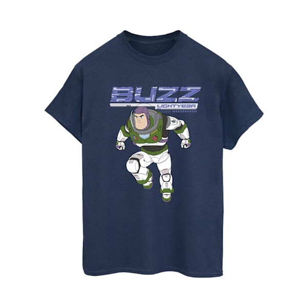 Disney Dam/Damer Lightyear Buzz Jump To Action Bomull Boyfriend T-Shirt XL Marinblå Navy Blue XL