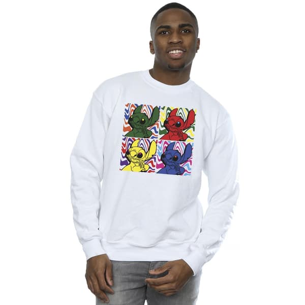 Disney Herr Lilo & Stitch Pop Art Sweatshirt M Vit White M