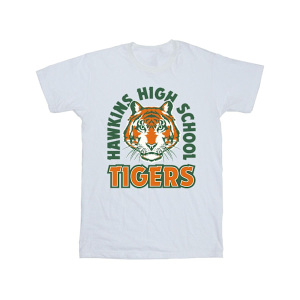 Netflix Stranger Things Hawkins Arch Tiger T-shirt S Vit White S