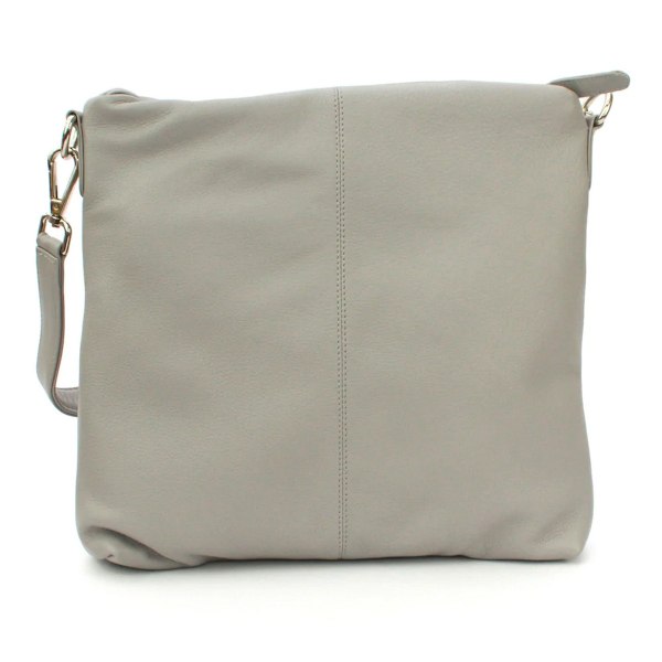 Eastern Counties Leather Dam/Damer Leona Ruched Läder Handväska Light Grey One Size