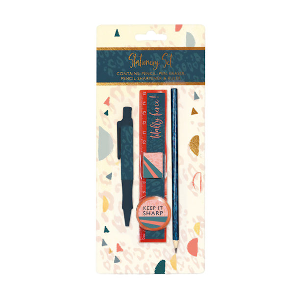The Design Group Totally Fierce Stationery Set One Size Blå/Rosa Blue/Pink/Grey One Size