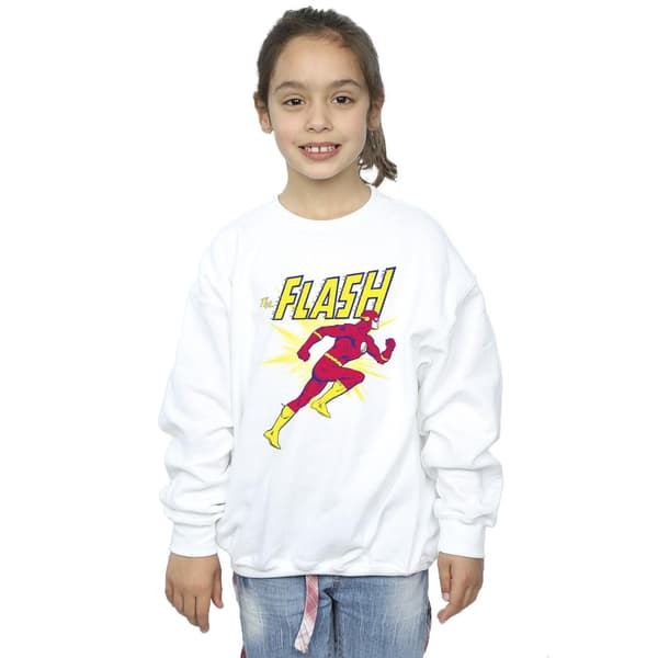 DC Comics Flickans The Flash Löpartröja 5-6 år Vit White 5-6 Years