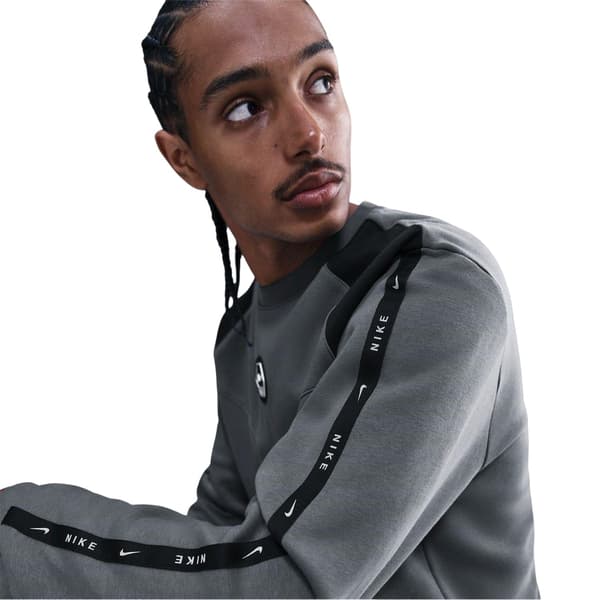 Nike Herr Tröja Rundhals Regular Raglan Sweatshirt L Grå/Svart Grey/Black L