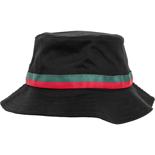 Flexfit By Yupoong Stripe Bucket Hat One Size Black/Fire Red/Gr Black/Fire Red/Green One Size