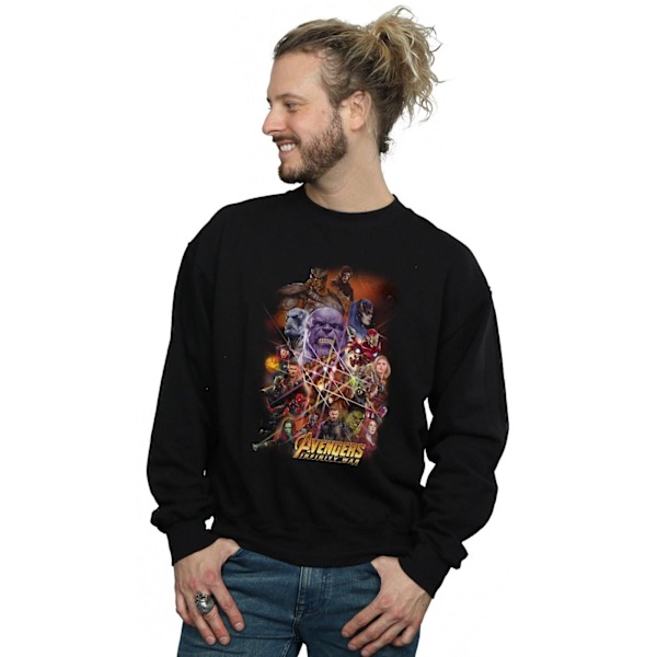 Marvel Herr Avengers Infinity War Karaktär Affisch Sweatshirt L Black L