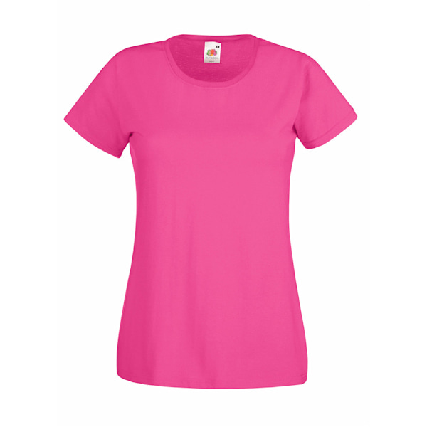 Womens/Ladies Value Fitted Short Sleeve Casual T-Shirt Medium H Hot Pink Medium