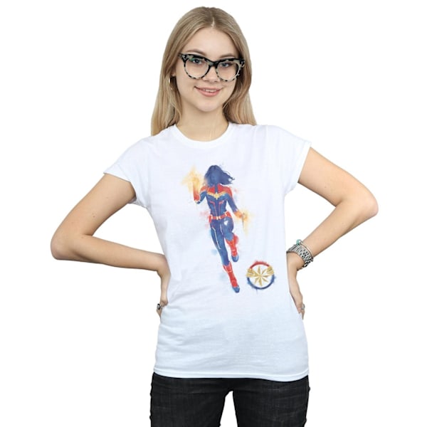 Marvel Womens/Ladies Avengers Endgame Målad Captain Marvel Co White XL