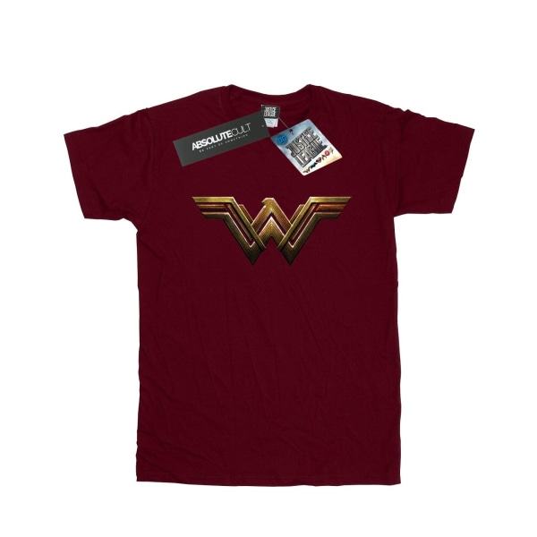 Wonder Woman Dam/Dam Logotyp Pojkvän T-shirt i bomull XXL Bu Burgundy XXL