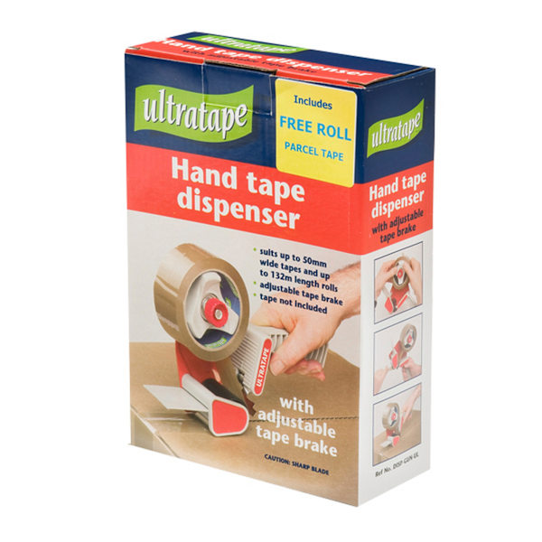 Ultratape 50mm Hand Tape Dispenser Med Broms En Storlek Brun Brown One Size