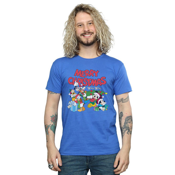 Disney Mens Mickey And Friends Winter Wishes T-Shirt L Royal Blå Royal Blue L