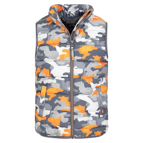 Mountain Warehouse Barn/Barn Rocko Camo Vadderad Väst 3-4 År Grå/Orange Grey/Orange 3-4 Years