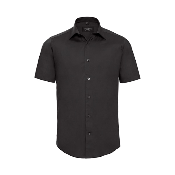 Russell Collection Herr Fitted Short-Sleeved Shirt XL Svart Black XL