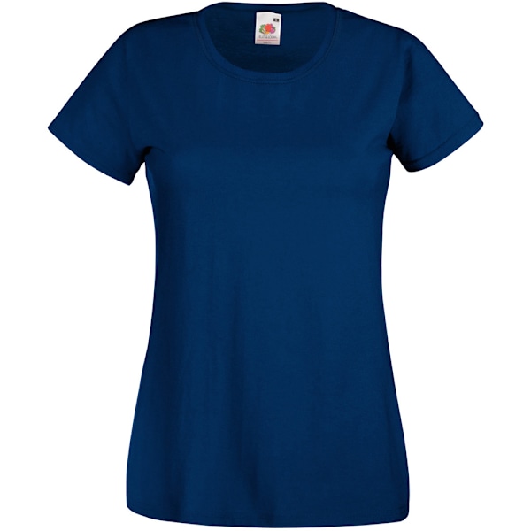 Womens/Ladies Value Fitted Short Sleeve Casual T-Shirt Medium A Airforce Blue Medium