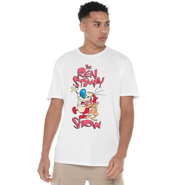 Ren & Stimpy Herr T-shirt L Vit White L