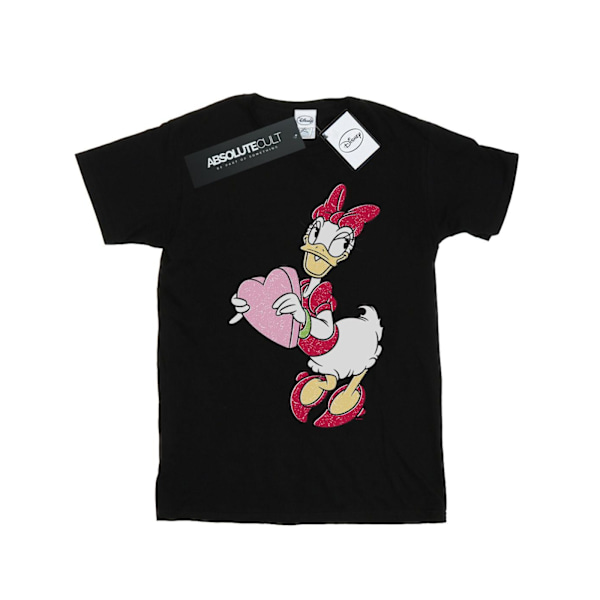 Disney Girls Daisy Duck Love Heart Bomull T-shirt 5-6 år Bla Black 5-6 Years