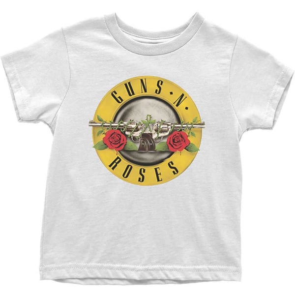 Guns N Roses T-shirt med klassisk logotyp för barn/barn 12 månader Whit White 12 Months