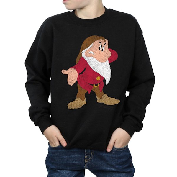 Disney Boys Snow White And The Seven Dwarves Classic Grumpy Tröja Black 9-11 Years