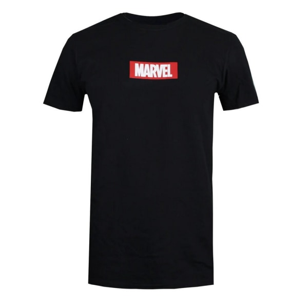 Marvel Mens Box Logo T-Shirt L Svart Black L